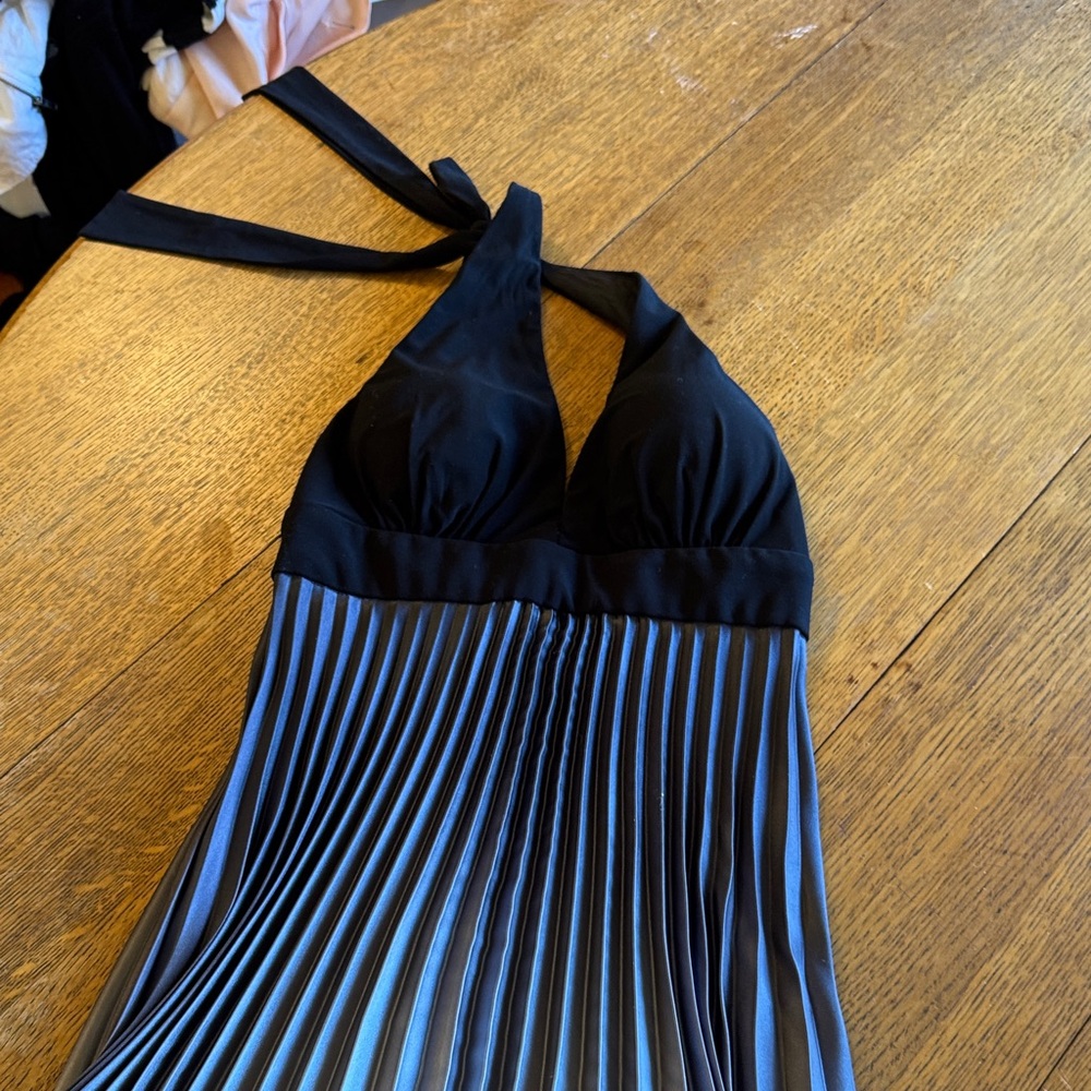 Black and Gray Halter Dress